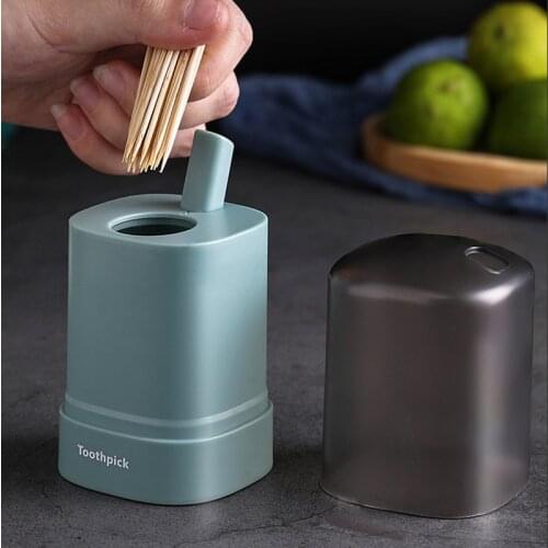 Automatic Toothpick Holder Container PVC Household Table Toothpick Storage Box Toothpick Dispenser for Restaurant Kitchen