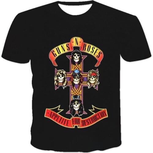 Men Women T Shirt Fashion Guns N Roses Tshirts Summer Tops Tees Gnr Rock T-shirt Men Loose T-shirts Plus Size Harajuku Clothing