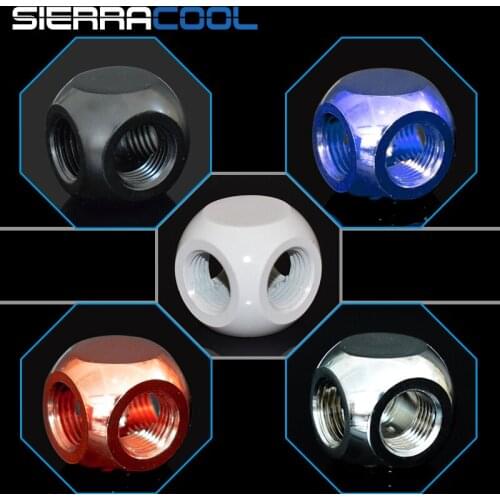 G1 / 4 "X4 black white silver Gold four links cubic Adaptors Water cooling accessories PC water cooling
