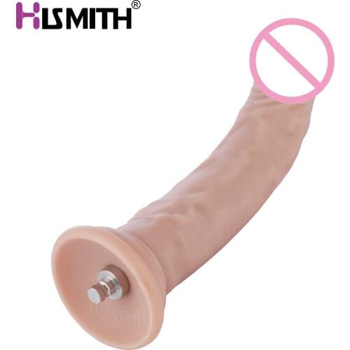 Hismith 7.48" Flexible Silicone Dildo 4.72" Grith KlicLok Connector Premium Sex Machine Accessories Flesh Suction cup anal dildo