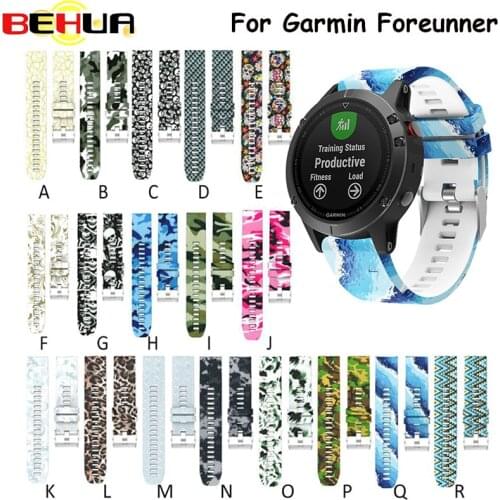 Hot Quick Release Wrist Band Watch Strap for Garmin Fenix 5 forerunner 935 GPS Watch Printed Fashion Sports Silicone Watchband