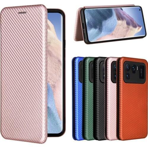 For Xiaomi Mi 11 Ultra Case Carbon Fiber Flip Leather Case For Xiaomi Mi 11Ultra Business Magnetic Wallet Card Slot Slim Cover