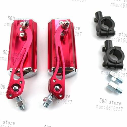 Red Handle Bar End Rearview Side Mirrors 8mm 10mm Universal For Honda Yamaha Kawasaki Suzuki Motorcycle
