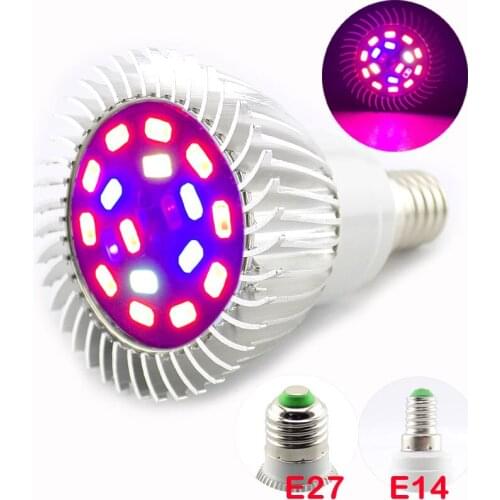 18 Led full spectrum Plant Grow light lamp E27 E14 aluminum flower growing light bulb for indoor cultivo room growbox vegetable