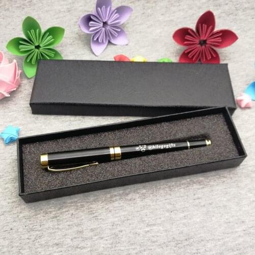 Small birthday gift for father gold top with gold clip roller ball pen custom free with your name on the pen body