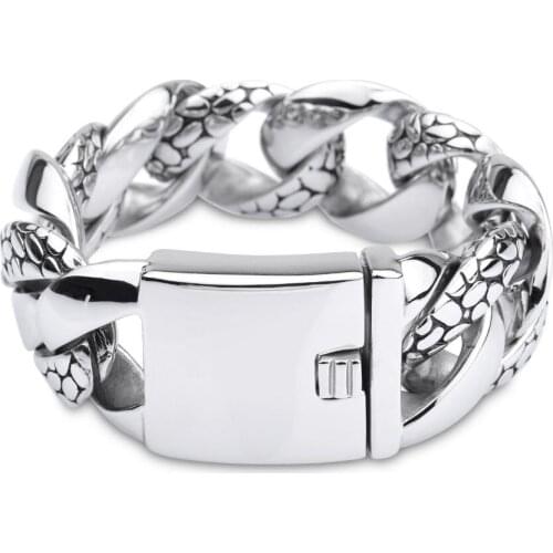 Fashion Cool Heavy Snake Skin Bracelet Biker For Man 316 Stainless Steel Hot Popular Polishing Bracelet Jewelry