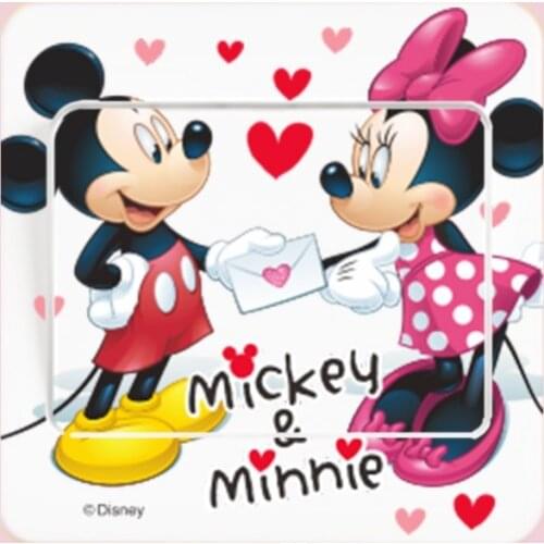 6 pcs/lot Disney Mickey Minnie childrens room stickers can be removed decorative switch free stickers educational toys