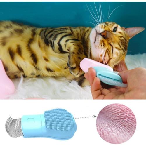 New Plastic Cat Tongue Self Cleaning Comb Dual-Use Hair Removal Pet Grooming Massage Claw Brush Remove Matte Fur Knots Tangles