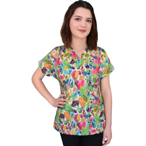 Nur Orthopedics Green Leaf Nurse Doctor Hospital Cook Uniform Top