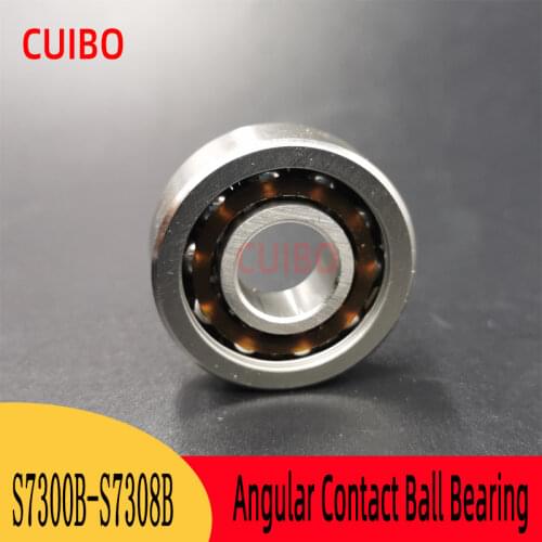 Free shipping 4pcs Sainless Steel Single Row Angular Contact Ball Bearing S7300 B size:10*35*11mm