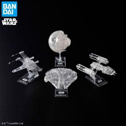 Original Bandai Assembled Model Star Wars Mini Millennium Edition X-Wing Titanium Fighter Action Figureals Assembly Model Toys