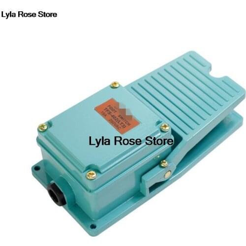 TFS-402 AC 250V 15A 1NO 1NC Momentary Treadle Pedal Foot Switch w Cable Gland Green