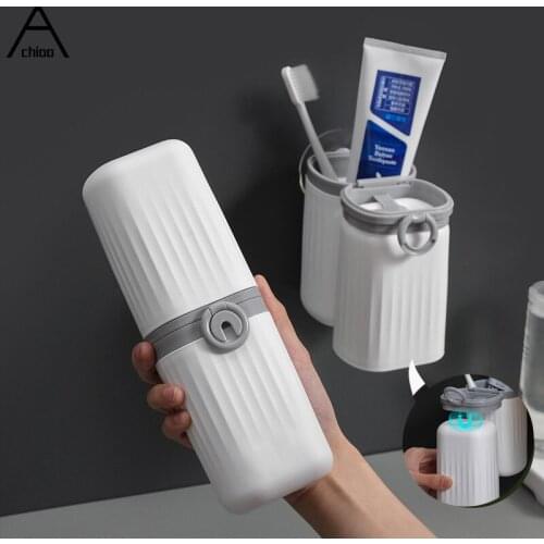 Portable Toothbrush Cups Holder Box Creative Outdoor Multifunction Toothpaste and Toothbrush Mug Storage Box Set Bathroom Access