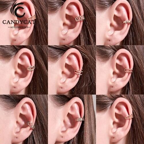 Simple Geometric Ear Bone Clip Hollow U-Shaped Clip Earrings Without Piercing Ear Bone Cuff Invisible Women Jewelry Girl Gift