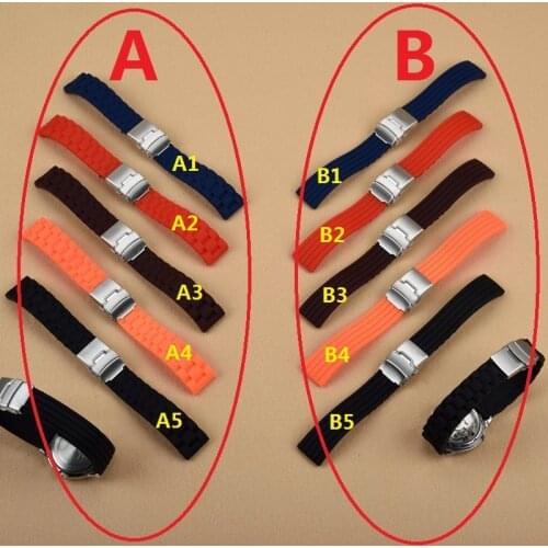 Essential18mm, 20mm, 22mm, 24mm 5 colors New Silicone Rubber Watch Strap Band Waterproof BLack Watchband strap on for hours
