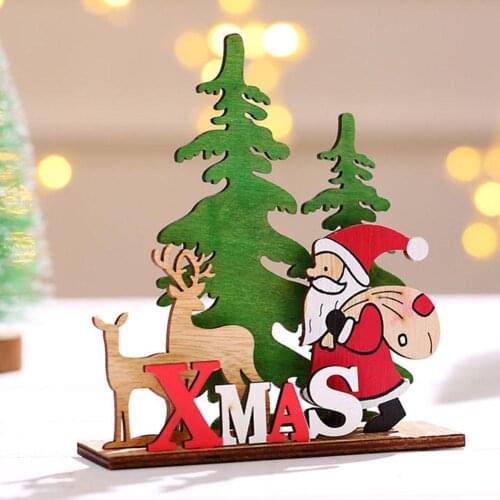 Christmas Advent Calendar Santa Claus Wooden Calendar Pendant Home Desktop Ornament DIY Craft Christmas Decorations Home Navidad