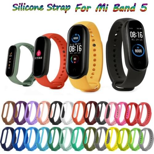 Sports Silicone Band For Xiaomi Miband 5 Mi Band 5 Smart Watch Bracelet Strap For Xiaomi Band 5 Replace Wristband