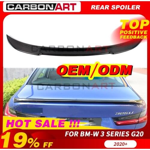 Carbon fiber spoiler fit For bm-w g20 325li Carbon Fiber Glossy Black Modified Rear Trunk Spoiler Wing Boot Lip Car Styling