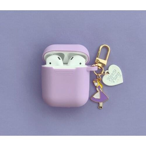 Super Cute Girls Key Ring For Apple Airpods Case Wireless Bluetooth Headset Case Silicone Earphone Protective Cover Anti-lost
