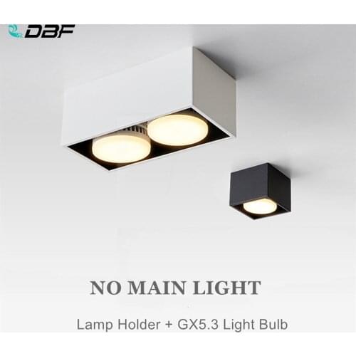[DBF]Angle Adjustable 1 / 2 Heads Surface Mounted Downlight Holder with GX5.3 Bulb for Living room Bedroom TV Background Indoor