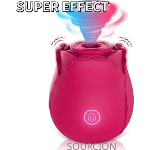 SWT Rose Shape Vagina Sucking Vibrator Intimate Licking Clitoris Stimulation Nipple Sucker Oral Powerful Sex Toys for Women