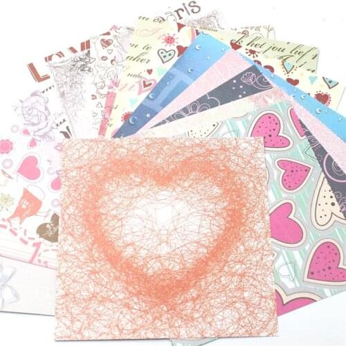 YPP CRAFT 6'' Acid-Free Sweet Heart Pattern Decorative Scrapbooking paper set of 18sheets printed background craft paper