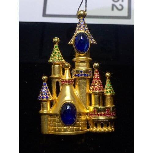 Fine Jewelry 18 K Gold AU750 Natural 100% nature Blue Sapphire 2.1ct Gold Diamond Pendant Gemstone Necklaces for Women