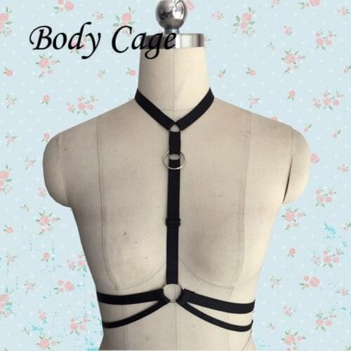 Body Cage Sexy Ladies Women goth gothic Body Harness Bra Fetish Chest Bondage Lingerie Erotic Summer Gothic body harness