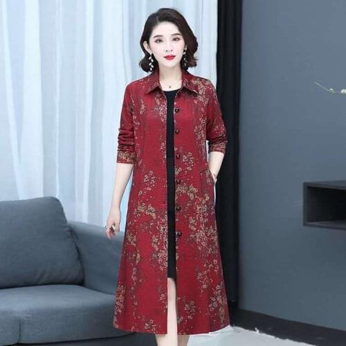 2021 Spring Autumn Trench Coat Women Turn-down Collar Single Breasted Windbreaker Casual New Fashion High Quality Outerwear D190