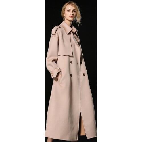 Winter Double Faced Wool Coat Long Coats for Women Jacket Cashmere Korean Style Windbreaker Female Clothes Manteau Femme WPY1907