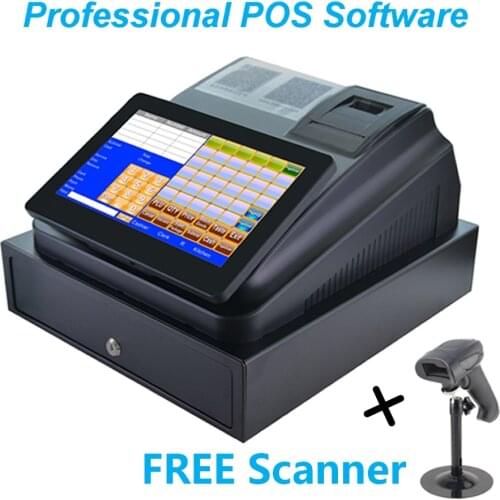 10inch Touch Screen Cash Register With Thermal Printer Cash Drawer and Professional Software