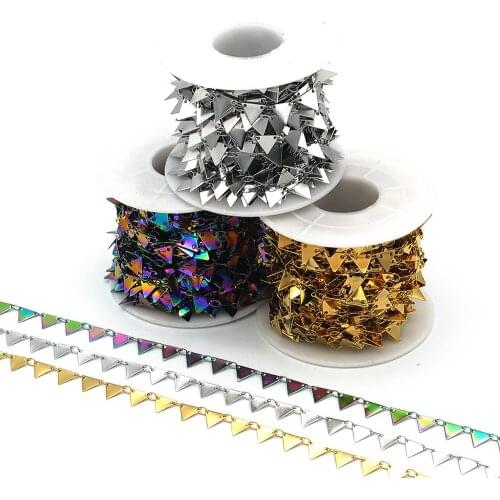 10 meters/lot 6.5x7.5mm Triangel 100% Stainless Steel DIY Jewelry Chains Wholesale Top Quality OEM order Accepted