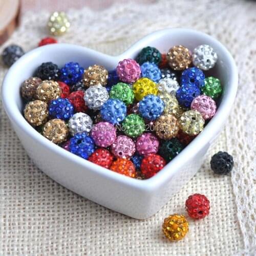 10mm Clay Paved Crystal Disco Rhinestone Ball Shape Beads For Diy Bracelet jewelry making 100pcs/lot S0010-1