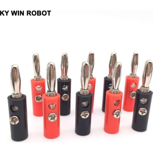 10pcs Audio Speaker Wire Banana Plug Connectors 4mm Adapter Real Cable Entry