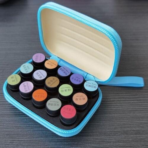 15Slots Essential Oil Bottle Storage Box 2ML Travel Carrying Zipper Case Essential Oil Bottle Holder Handbag Perfume Collect Box