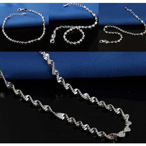 2019 New Fashion Adjustable Water Wave Anklets Women Anklets Girls Simple Alloy Gifts High Quality For Friendship Jewelry
