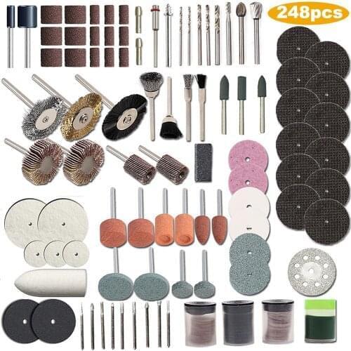 248pcs Diamond Cutting Discs for Dremel Rotary Tool Fits for Dremel Drill Grinding Polishing DIY Creations Cutting Engraving Acc