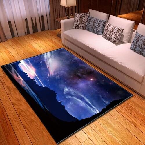 3D Galaxy Space Stars Printed Carpets For Living Room Bedroom Decoration Area Rug Parlor Large Carpet Flannel Soft Tea Table Mat