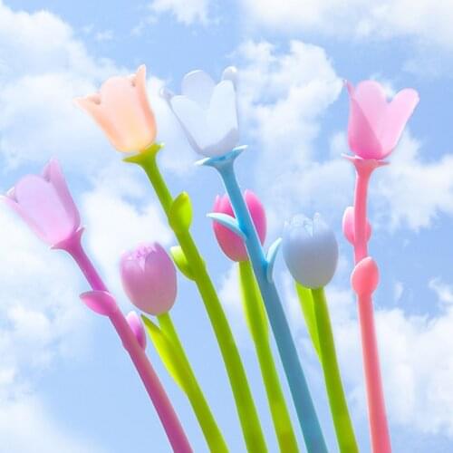 4pcs Color Changing Flower Pens 0.38mm Creative Gel Ink Pen Stationery Office School Supplies Student Christmas Gift
