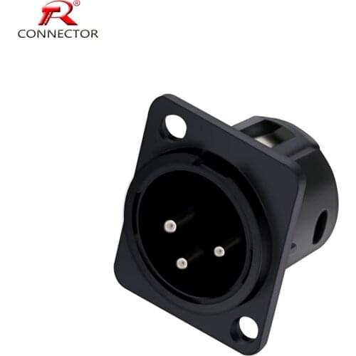 8pcs 3pin XLR male plug connector, for Microphone/MIC, Panel Mount, Metal Shell +Copper Contact