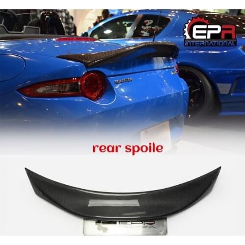 Car Accessories Carbon Fiber LMS Style Duckbill Spoiler Glossy Fibre Rear Trunk Wing Lip Racing Trim For Mazda MX5 Miata ND RF