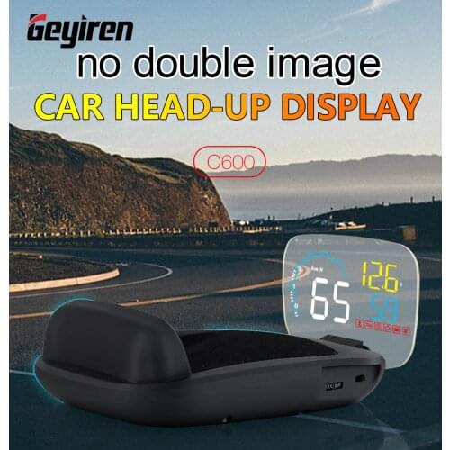 GEYIREN C600 HUD LED Car Head up Display OBD2 Diagnostic Tools Security Alarm Water temperature Overspeed RPM Car Accessories