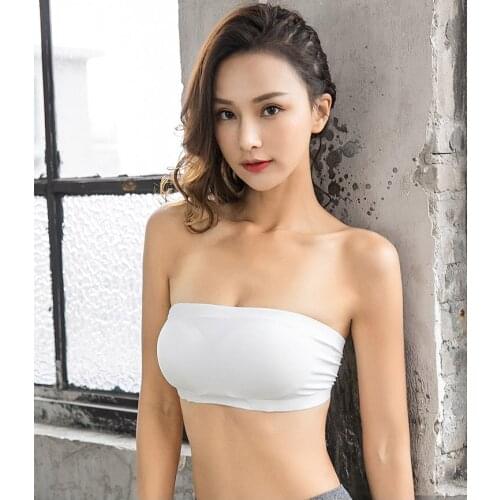 A word of ice silk without trace wrapped chest tube top underwear breathable without steel ring without shoulder strap primer