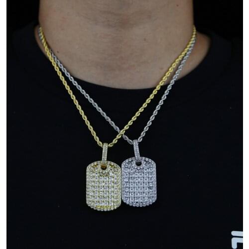 2021 New Fashion Iced Out Bling Pendant Necklace For Men Women Geometric 5A Cubic Zircon Paved Necklace Hip Hop Rock Jewelry