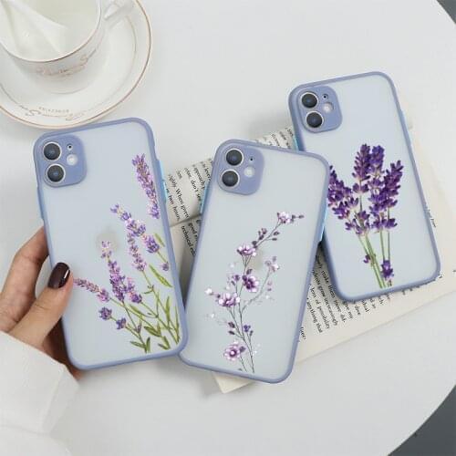 Lavender Flower Phone Case For iPhone 12 Pro Max Mini XR X XS SE 2 7 8 6 6S Plus Couqe For iPhone 11 Pro Max Hard PC Back Covers