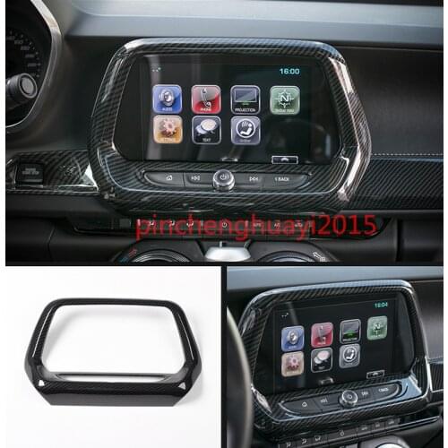 For Chevrolet Camaro 2016 2017 2018 Carbon Fiber GPS Navigation Panel Cover Trim 1pcs