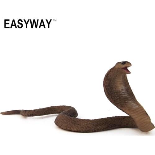 EASYWAY Naja Cobra Action Figures Reptiles Figurine Plastic Snake Toy for Children Gift Wild Life Zoo Real Life Animal Model DIY