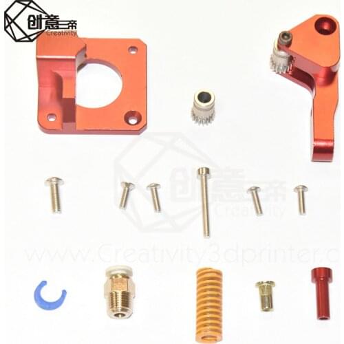 Creativity Aluminum Upgrade Dual Gear Mk8 Extruder for Extruder CR10 CR-10S Pro RepRap 1.75mm 3D Parts Drive Feed Double Pulley