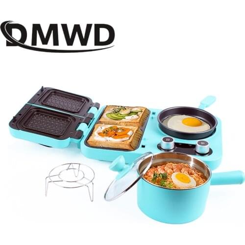 110V/220V Panini Sandwich Maker Breakfast Machine Steak Grill Eggs Omelette Frying Pan Toaster Bread Oven Noodles Pasta Cooker