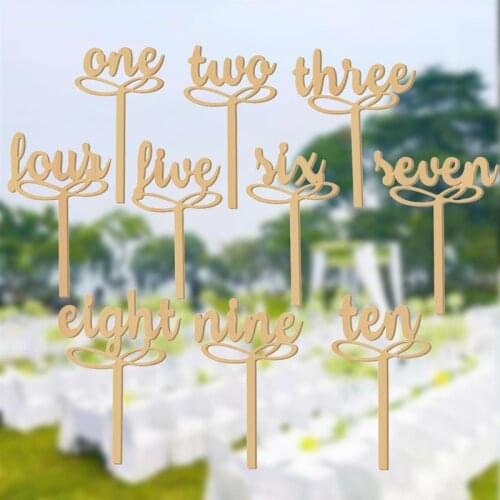 FunPa 10PCS/Set Table Number Wooden Numbers 1 to 10 Wooden Seat Card Table Number Wedding Favor For Wedding Party